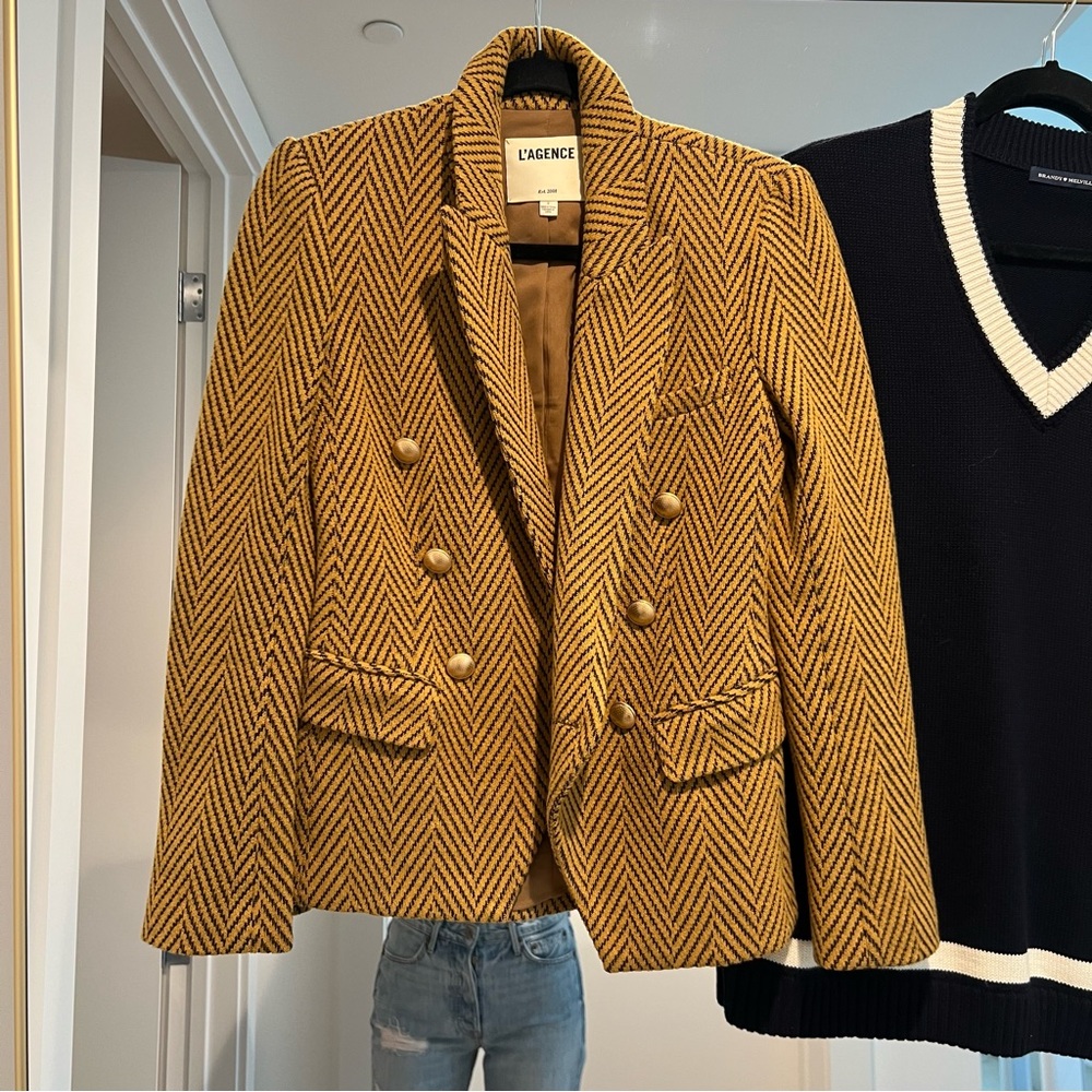 L’Agence Yellow/Gold Blazer | Size 0 | Like New